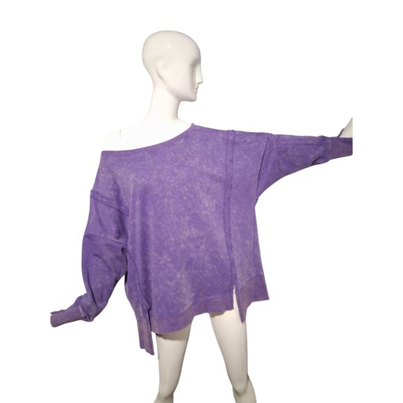 White Birch Oversized Women's size Small  Acid Washed Slouchy Grungecore Top - Picture 1 of 10